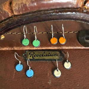 Small enamel drop earrings