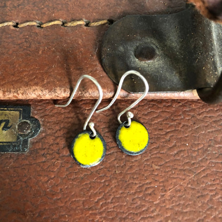 Small enamel drop earrings