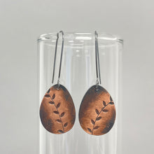 Load image into Gallery viewer, Copper leaf drop earrings
