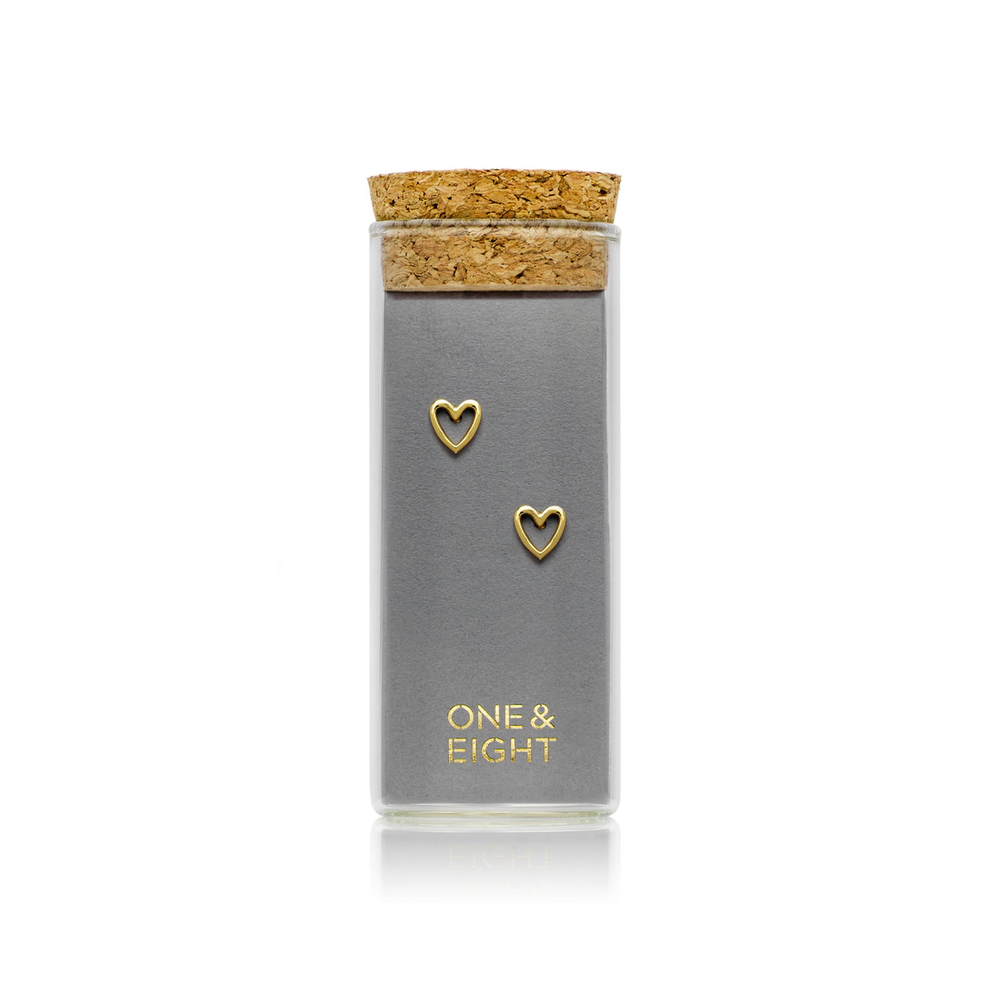 Gold heart stud earrings