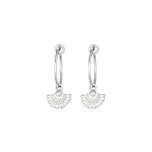 Load image into Gallery viewer, Silver angel hoop earrings
