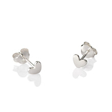 Load image into Gallery viewer, Tiny brushed silver heart studs
