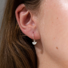 Load image into Gallery viewer, Silver angel hoop earrings
