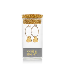 Load image into Gallery viewer, Brushed gold heart hoop earrings
