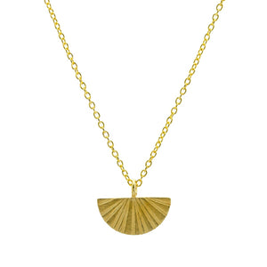 Gold fan necklace