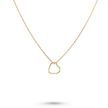 Load image into Gallery viewer, Fine gold open heart necklace
