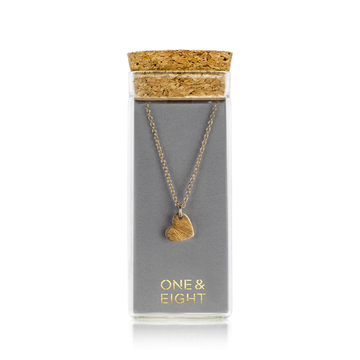 Brushed gold heart necklace