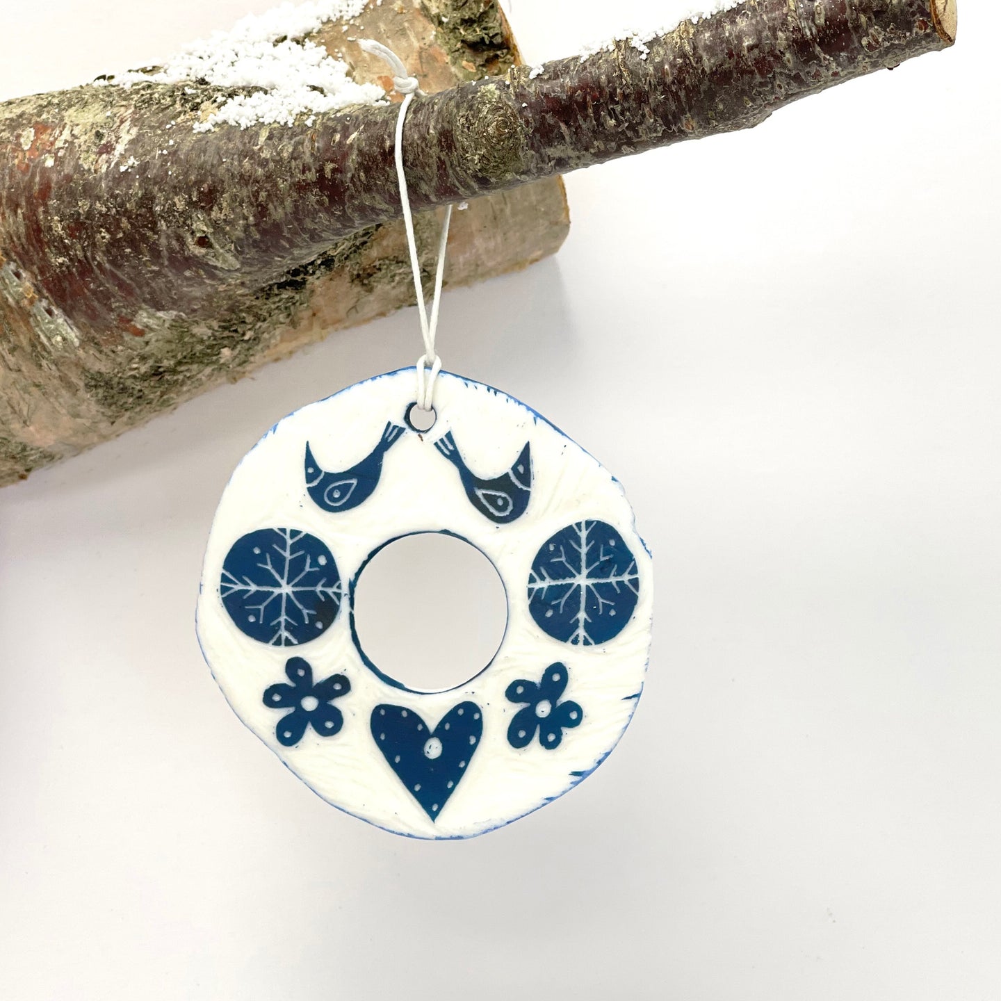 Porcelain Decoration - birds and heart