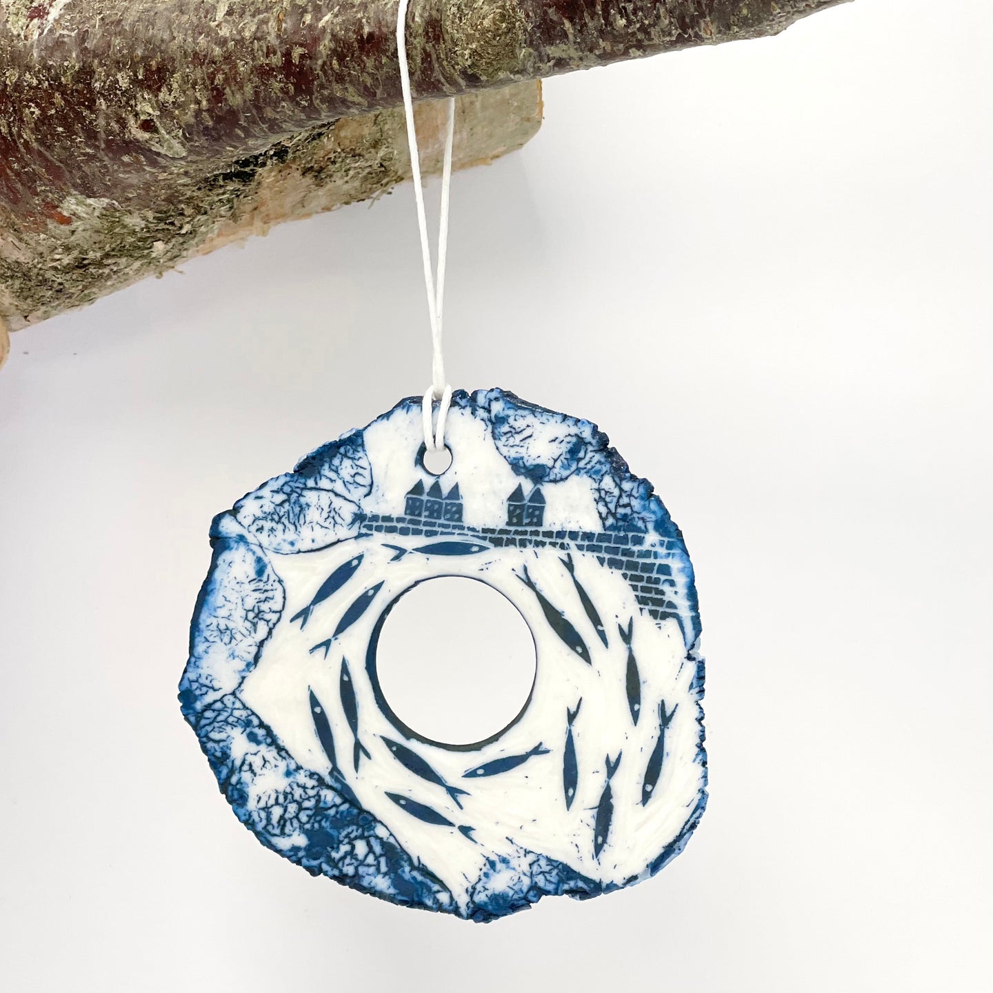 Porcelain Decoration - fish and wall