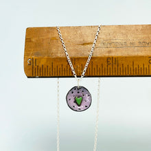 Load image into Gallery viewer, Enamel heart pendant - purple / green
