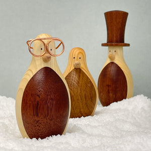 Recycled wooden penguin