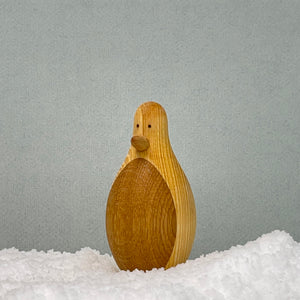 Recycled wooden penguin