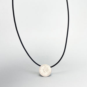 Small silver disk pendant 4