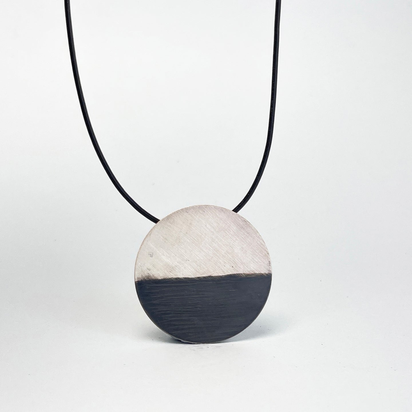 Medium silver disk pendant 2