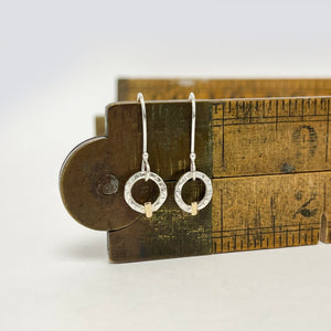 Silver & gold bar drop earrings