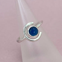 Load image into Gallery viewer, Crescent moon ring - blue agate
