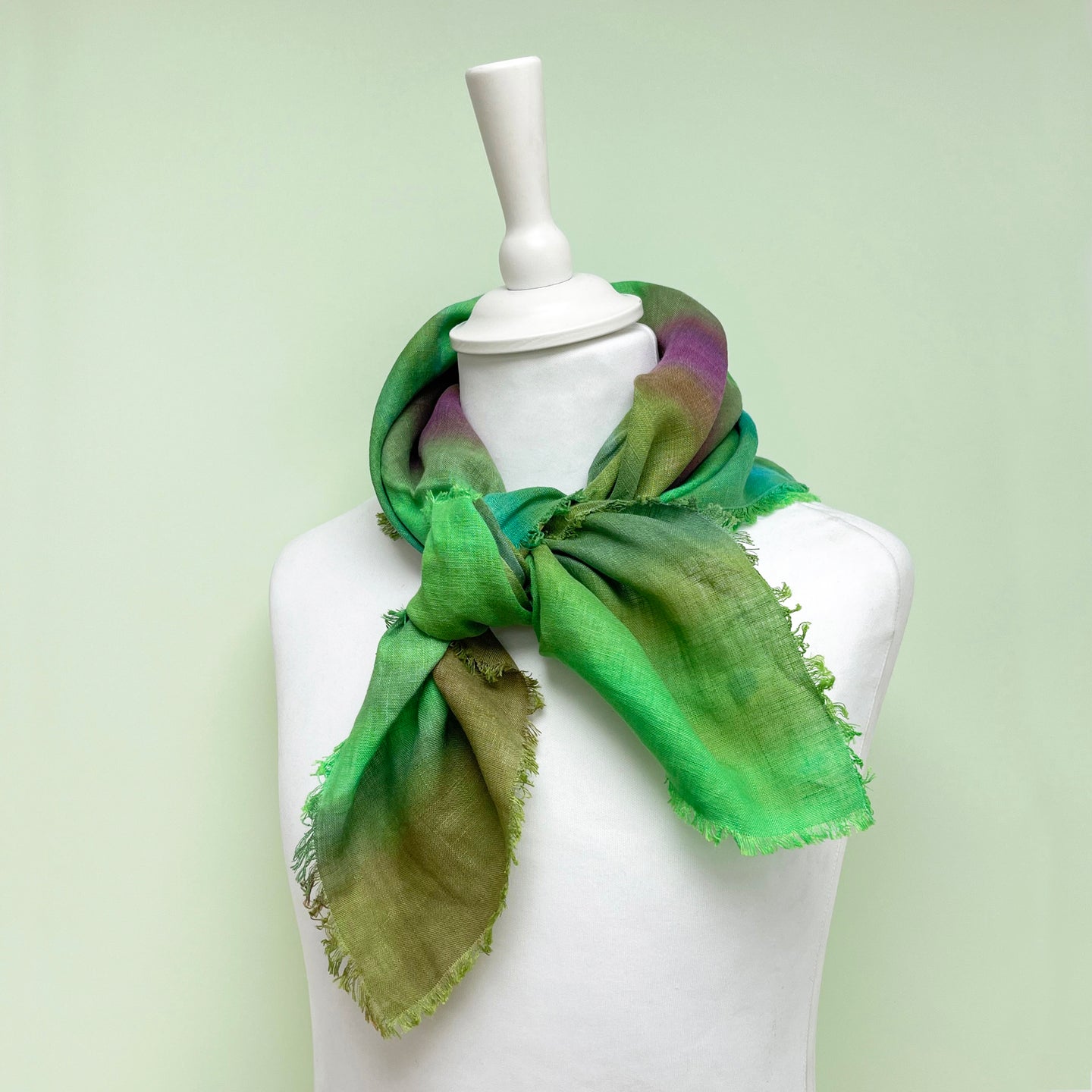 Hand dyed linen scarf 8