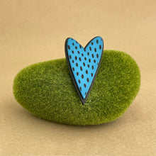Load image into Gallery viewer, Scandi Brooch - blue heart
