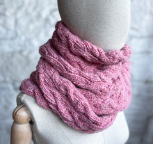 Load image into Gallery viewer, Classic cable hand knit scarf - pink
