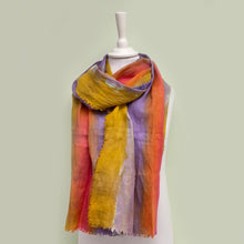 Load image into Gallery viewer, Hand dyed linen shawl 4
