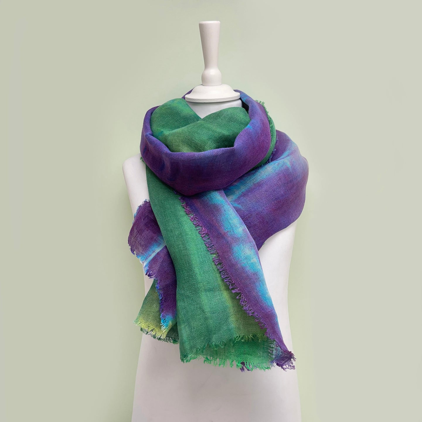 Hand dyed linen shawl 2