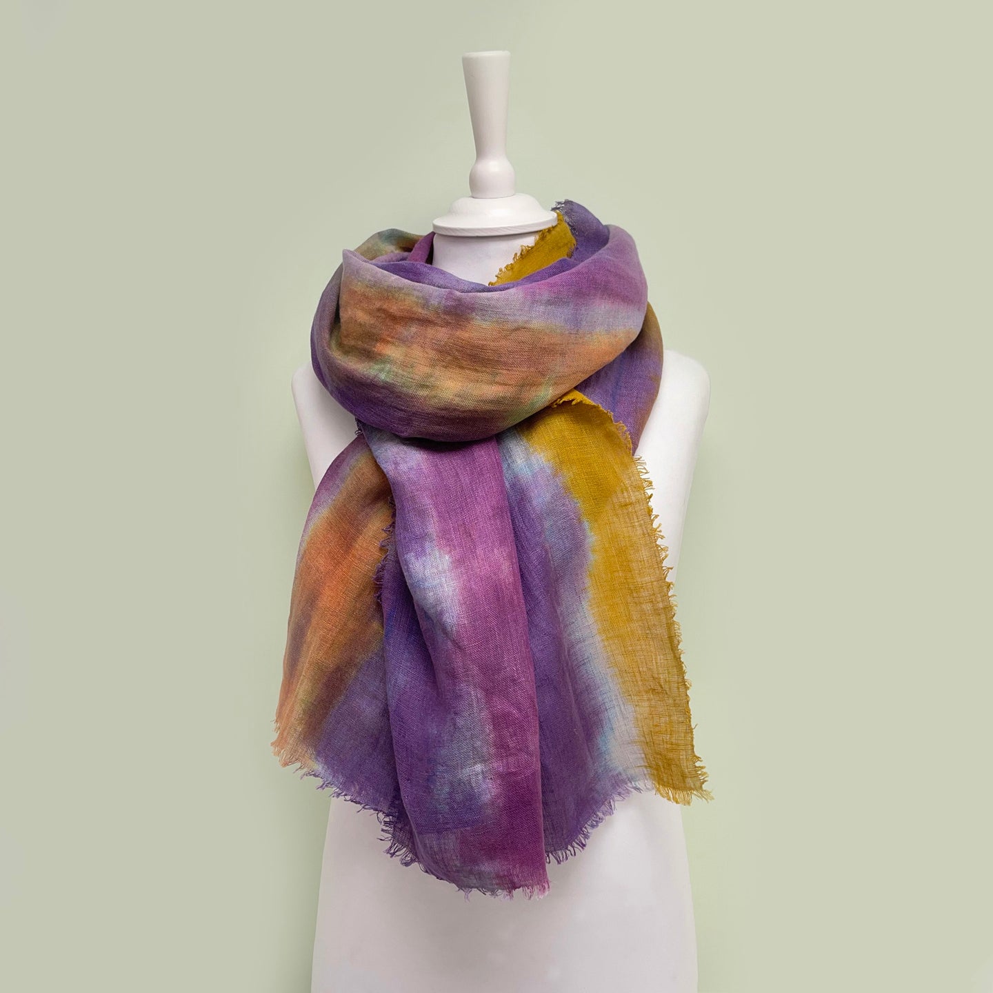 Hand dyed linen shawl 5