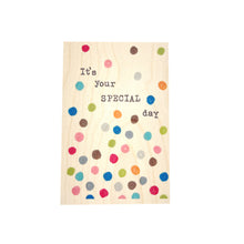Load image into Gallery viewer, Wooden postcard - special day
