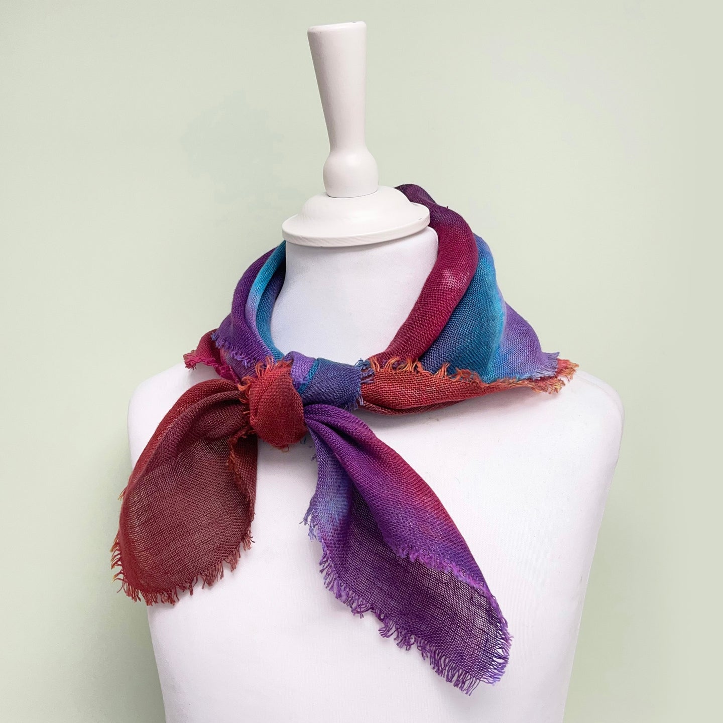 Hand dyed linen scarf 4