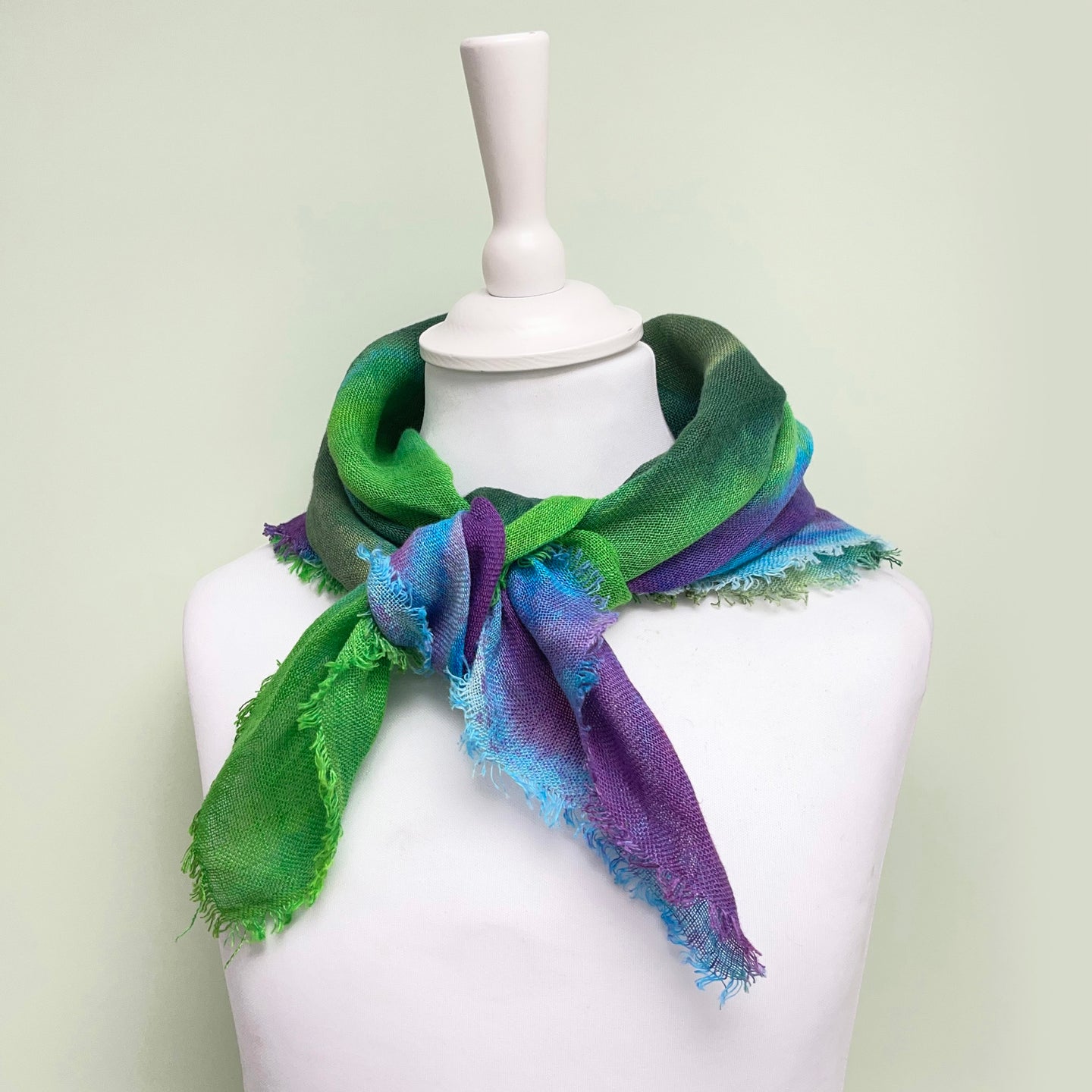 Hand dyed linen scarf 6