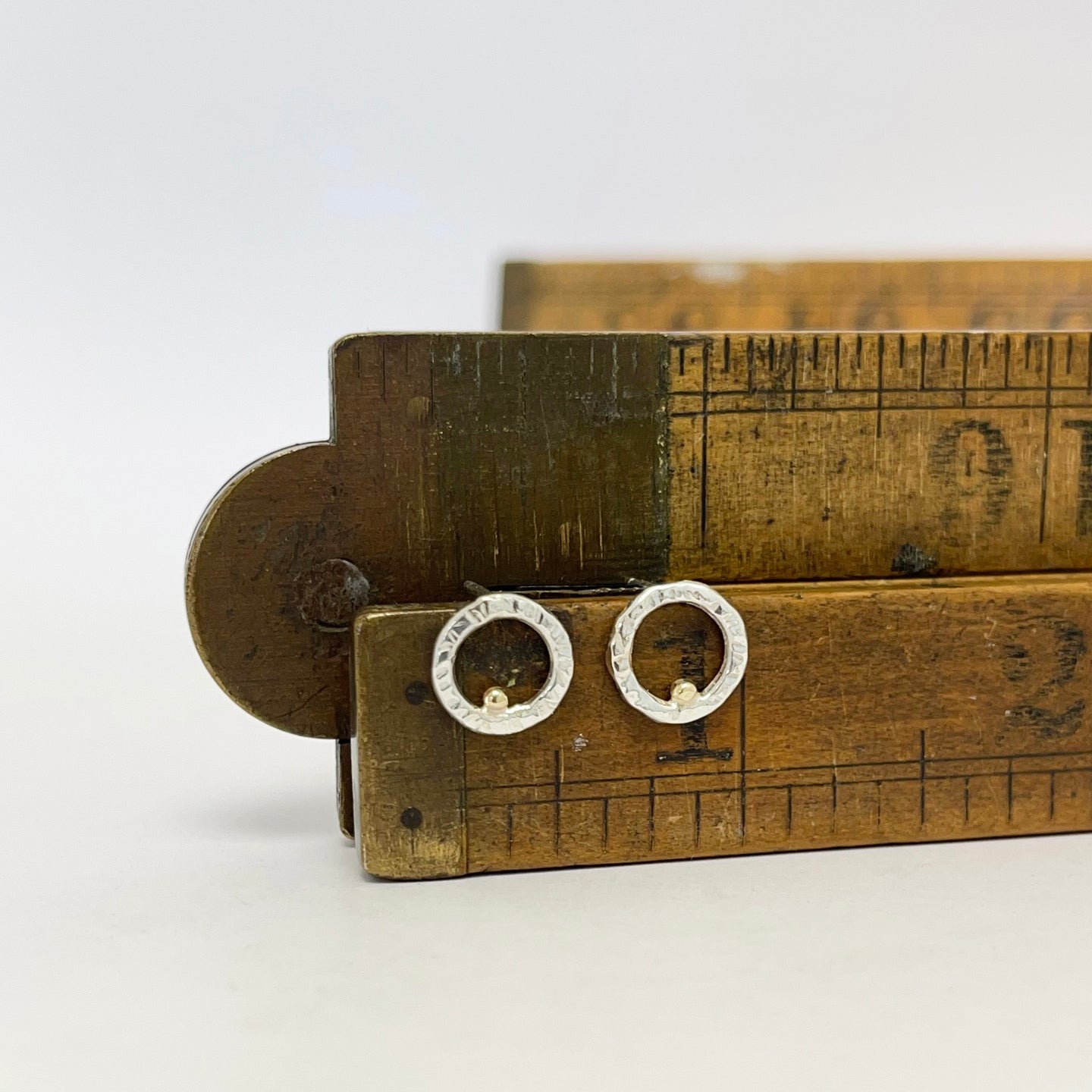Silver & gold dot stud earrings