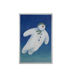 Wooden postcard - snowman